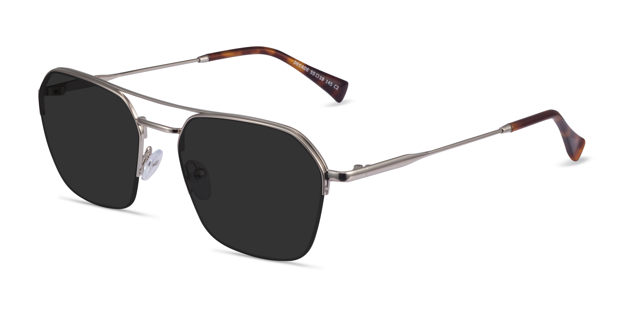 Decade Aviator Silver Frame Prescription Sunglasses Eyebuydirect