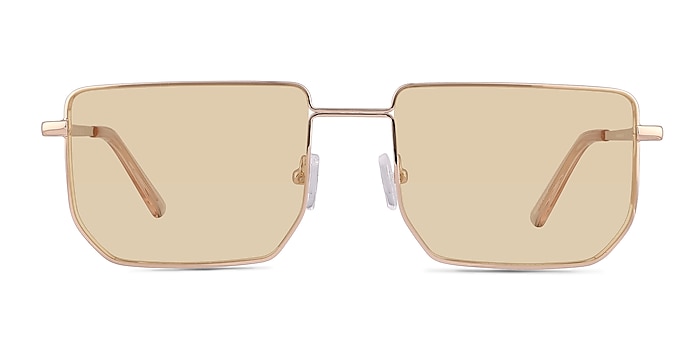Remix Shiny Gold Metal Sunglass Frames from EyeBuyDirect