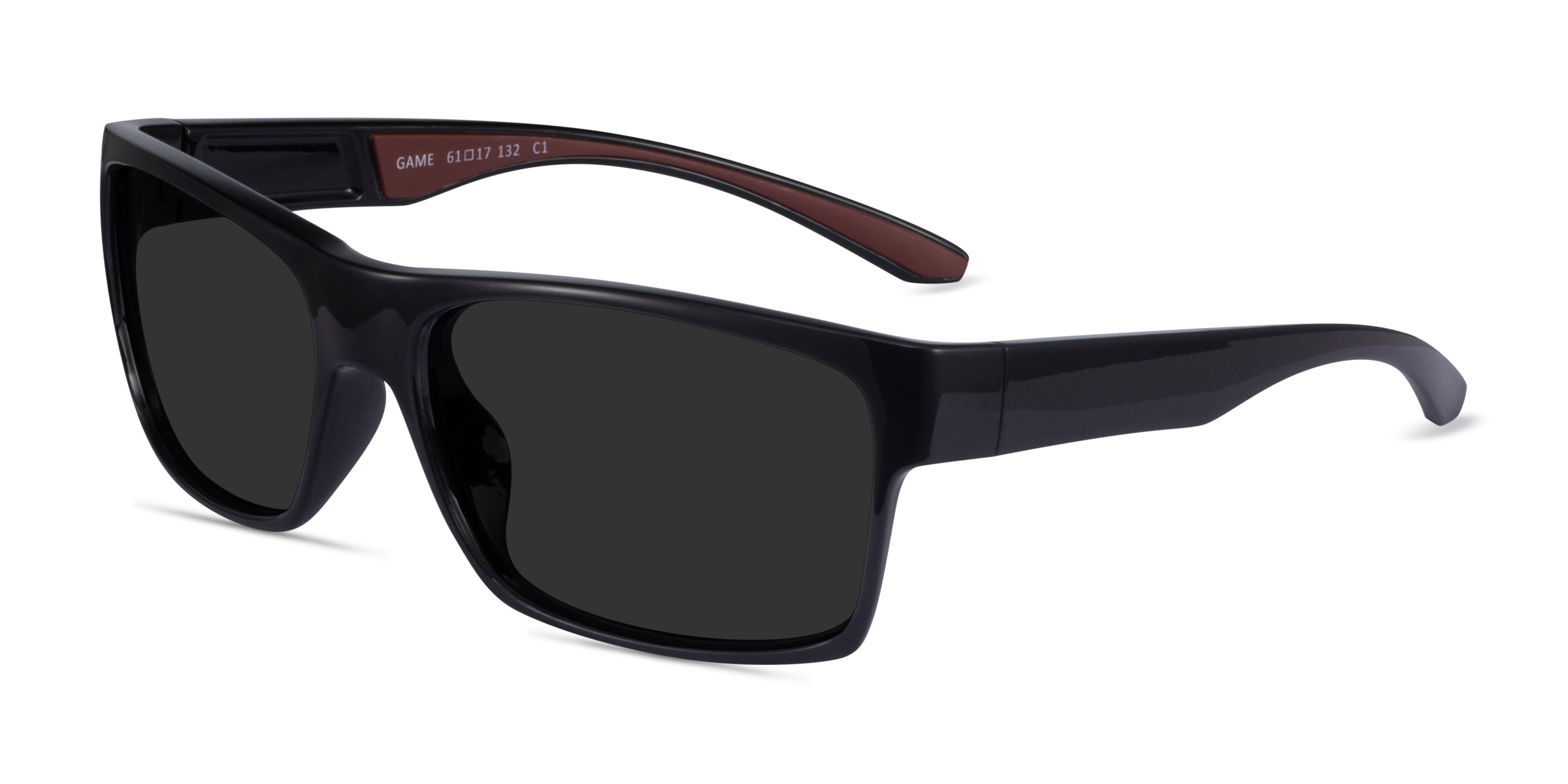 Game - Rectangle Black Frame Prescription Sunglasses | Eyebuydirect Canada