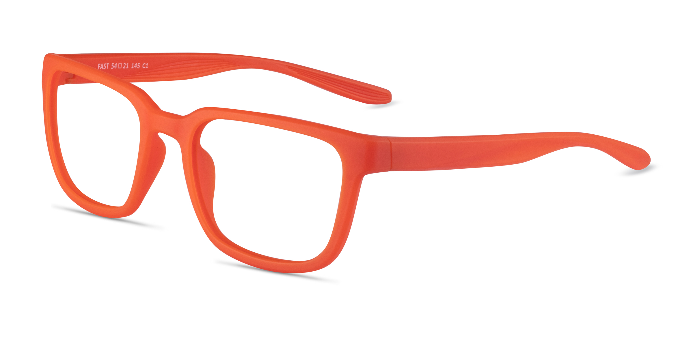 Fast Rectangle Matte Orange Glasses For Men Eyebuydirect Canada 4636