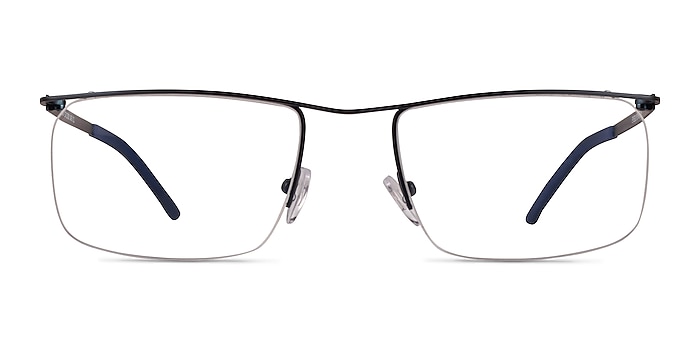 Point Bleu marine  Métal Montures de lunettes de vue d'EyeBuyDirect