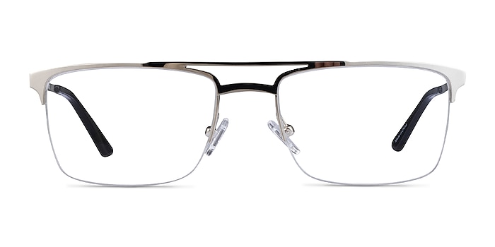 Huddle Silver Metal Eyeglass Frames from EyeBuyDirect