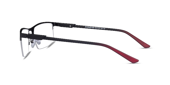 Interception Black  Red Metal Eyeglass Frames from EyeBuyDirect