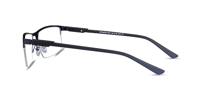 Interception Blue  Black Métal Montures de lunettes de vue d'EyeBuyDirect