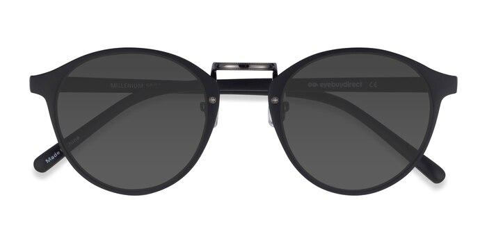 Matte Black Millenium -  Plastic Sunglasses