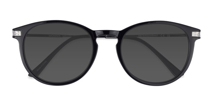 Black Silver Monroe -  Plastic, Metal Sunglasses