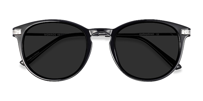 Black Silver Monroe -  Plastic, Metal Sunglasses