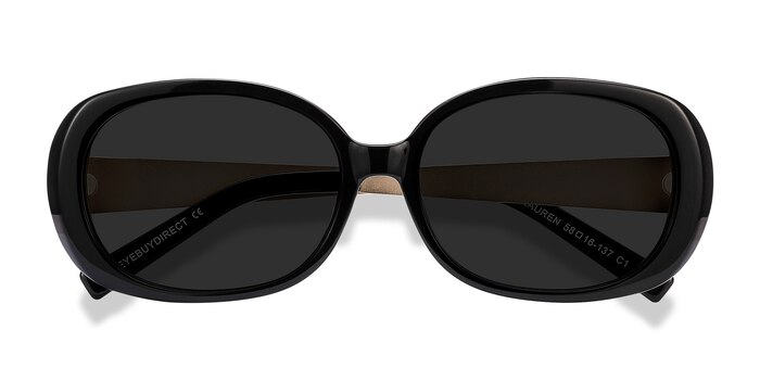 Black Lauren -  Vintage Acetate, Metal Sunglasses