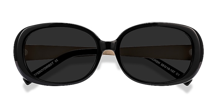 Black Lauren -  Vintage Acetate, Metal Sunglasses