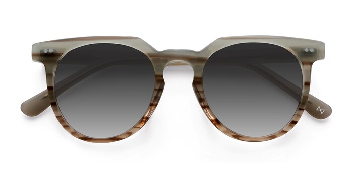 Striped Mint Shadow -  Vintage Acetate Sunglasses