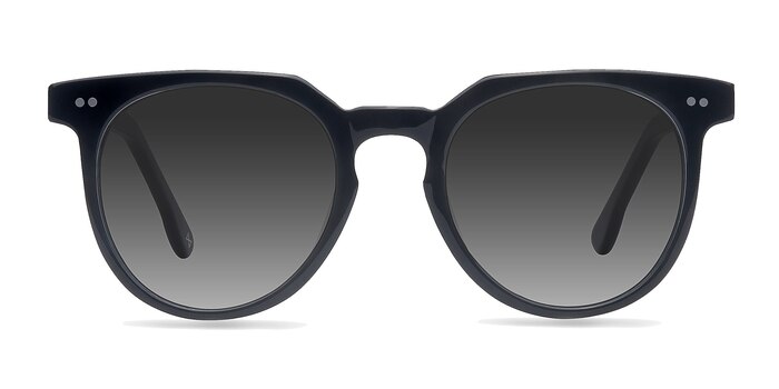 Shadow - Round Jet Black Frame Prescription Sunglasses | Eyebuydirect