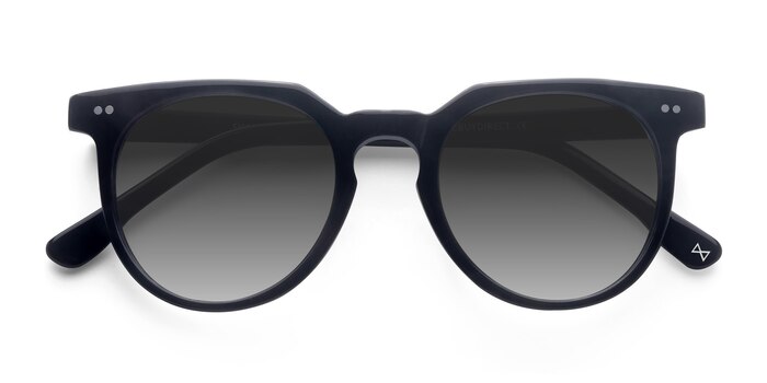 Jet Black Shadow -  Vintage Acetate Sunglasses