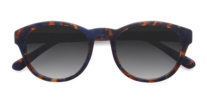 Blue Floral Coppola -  Vintage Acetate Sunglasses