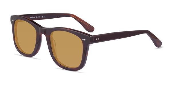 Brown Striped Nevada -  Acetate Sunglasses