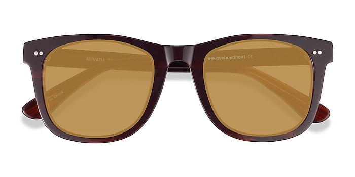Brown Striped Nevada -  Vintage Acetate Sunglasses
