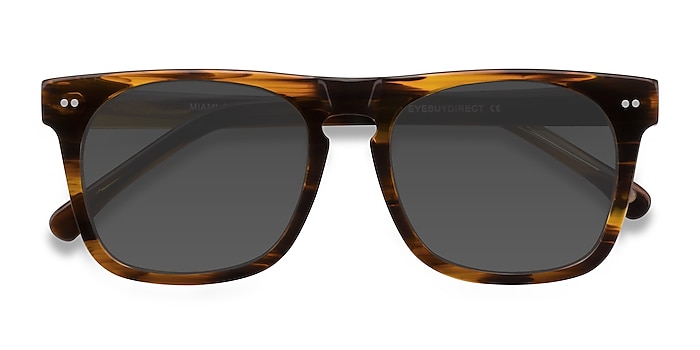 Brown Striped Miami -  Acetate Sunglasses