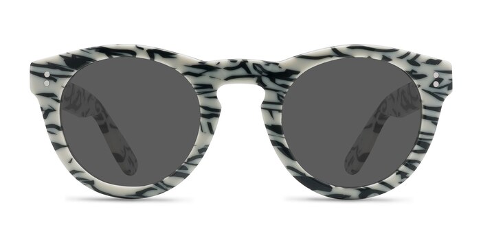 Ibiza White Black Acetate Sunglass Frames from EyeBuyDirect