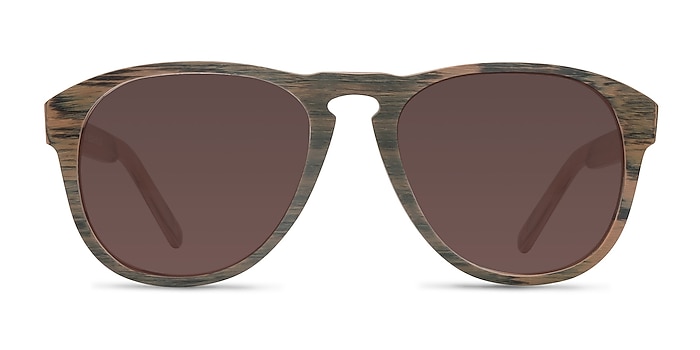 Phased Brown Wood-texture Sunglass Frames from EyeBuyDirect