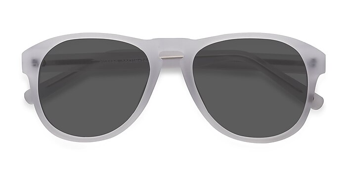 Matte Clear Phased -  Acetate Sunglasses