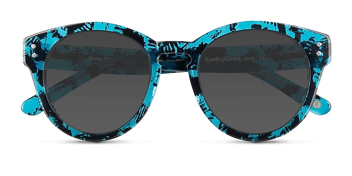  Blue Floral  Rome -  Acetate Sunglasses