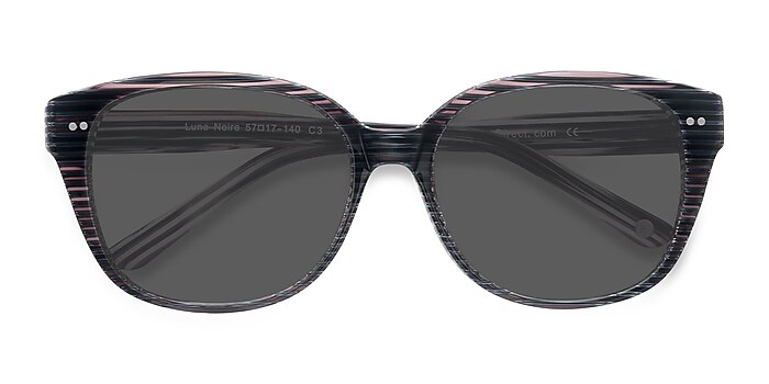  Gray Striped  Lune Noire -  Acetate Sunglasses