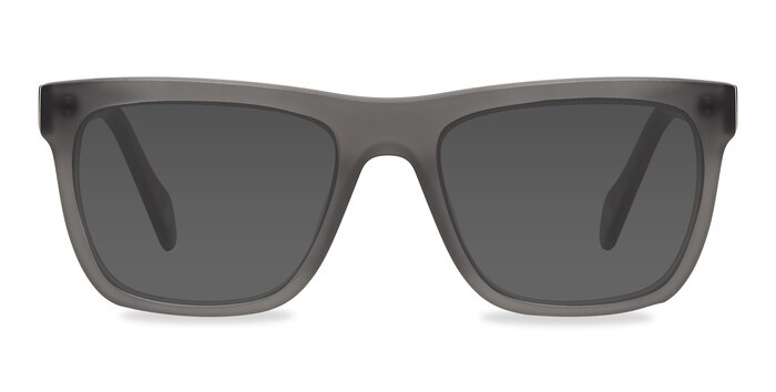 Virtual - Square Matte Gray Frame Prescription Sunglasses | Eyebuydirect
