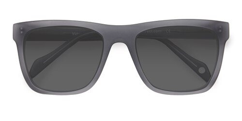 Unisex S Square Matte Gray Acetate Prescription Sunglasses - Eyebuydirect S Virtual