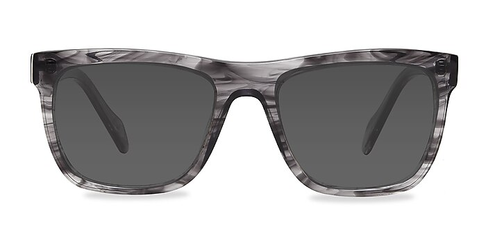 Virtual Gray Strip Acetate Sunglass Frames from EyeBuyDirect