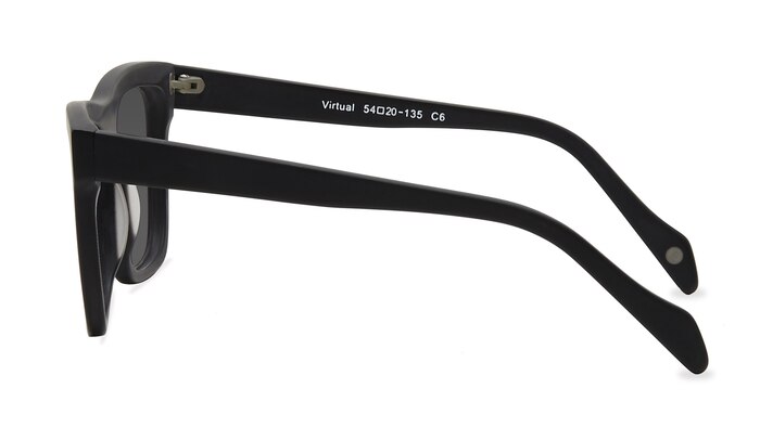 Virtual - Square Matte Black Frame Prescription Sunglasses | Eyebuydirect