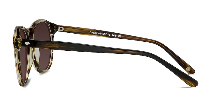 Deep End  Brown Striped  Acetate Sunglass Frames from EyeBuyDirect