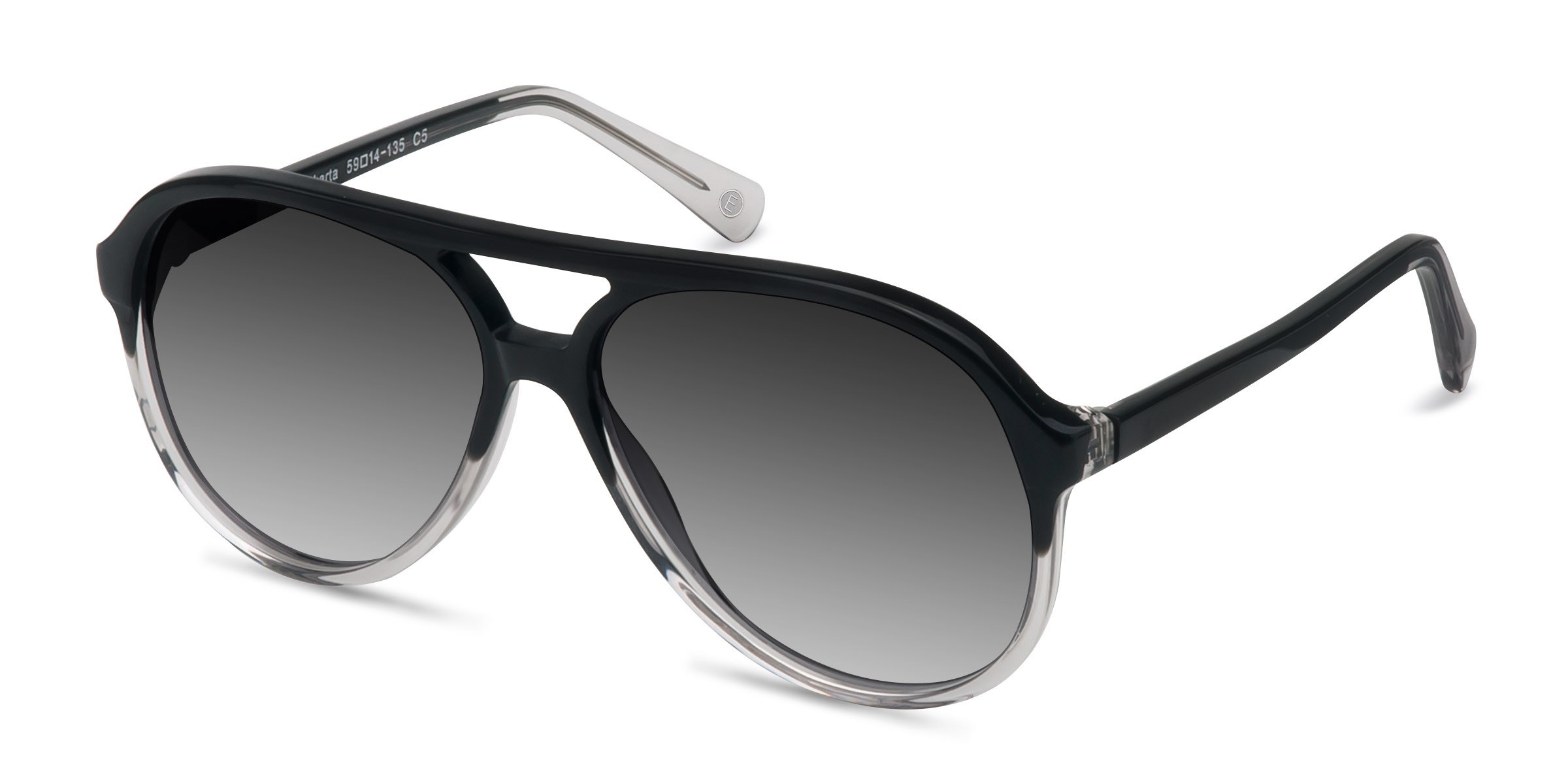 Jakarta Aviator Black Clear Frame Prescription Sunglasses