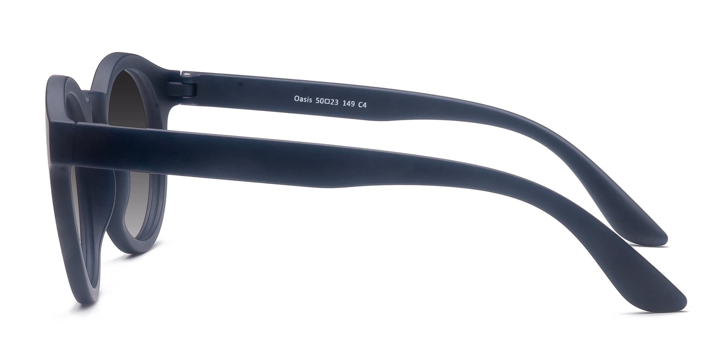 Oasis - Round Matte Navy Frame Prescription Sunglasses 