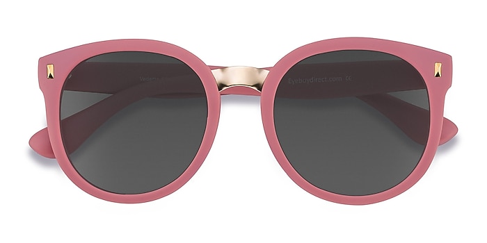 Matte Pink Vedette -  Metal Sunglasses