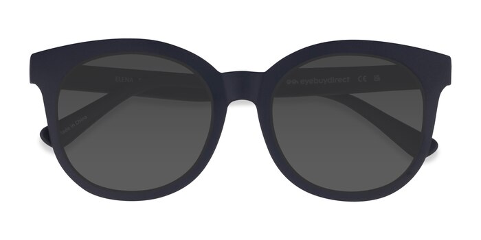 Matte Navy Elena -  Vintage Plastic Sunglasses