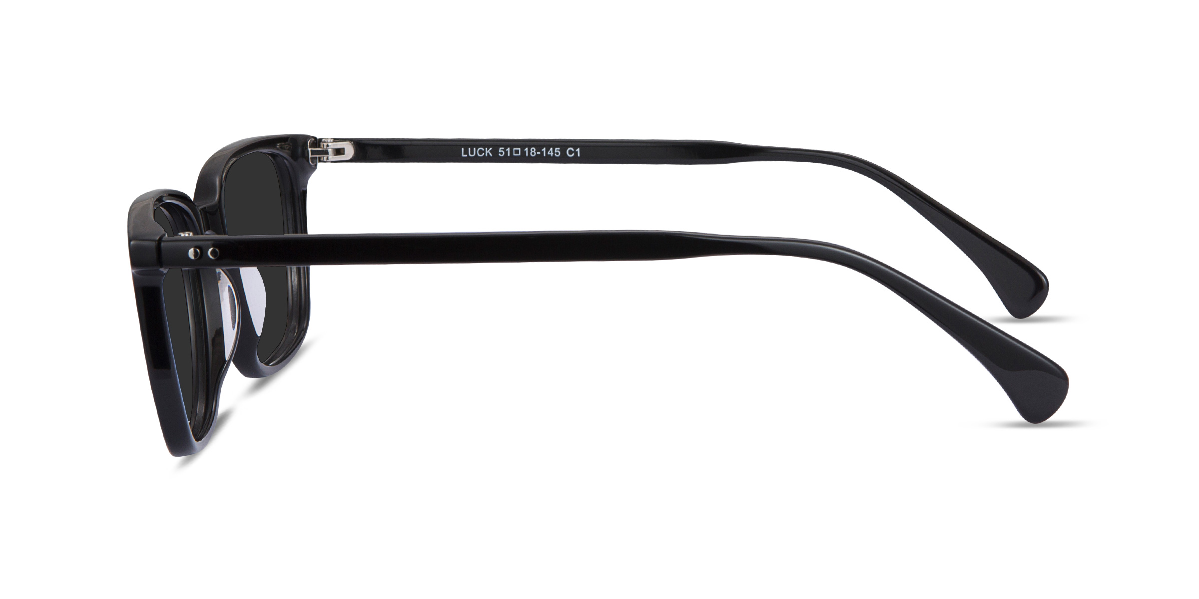 Luck - Rectangle Black Frame Prescription Sunglasses | Eyebuydirect