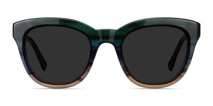 Tropic Green Striped Acetate Sunglass Frames from EyeBuyDirect