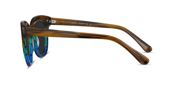 Tropic Brown Striped Acetate Sunglass Frames from EyeBuyDirect