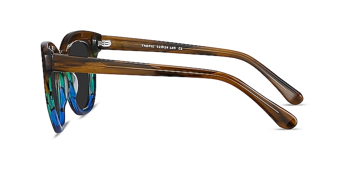 Tropic Brown Striped Acetate Sunglass Frames from EyeBuyDirect