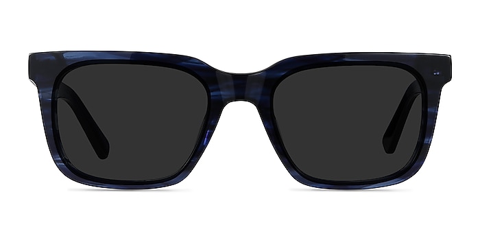 Riddle Blue Striped Acetate Sunglass Frames from EyeBuyDirect