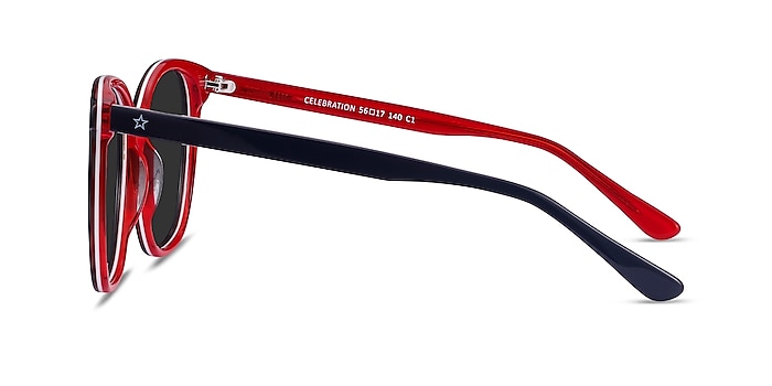 Celebration Navy & Red Acetate Sunglass Frames from EyeBuyDirect