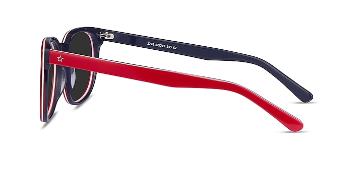 1776 Red & Navy Acetate Sunglass Frames from EyeBuyDirect