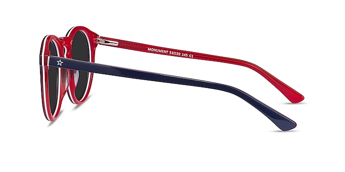 Monument Navy & Red Acetate Sunglass Frames from EyeBuyDirect