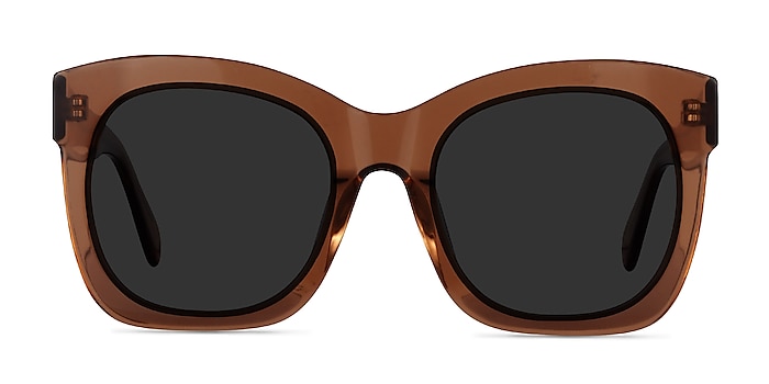Claudette Clear Brown Acetate Sunglass Frames from EyeBuyDirect