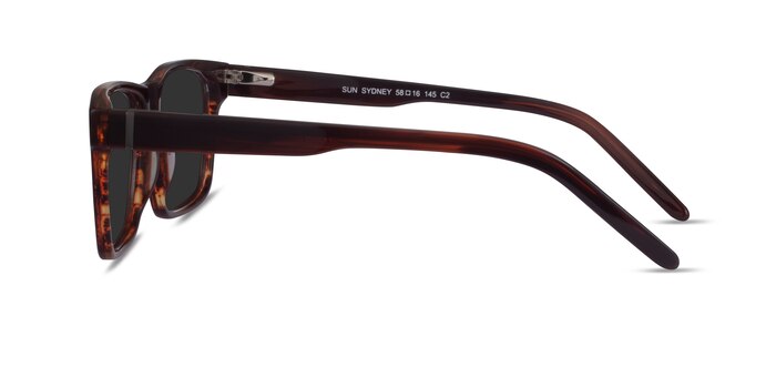 Sun Sydney - Rectangle Brown Striped Frame Prescription Sunglasses ...