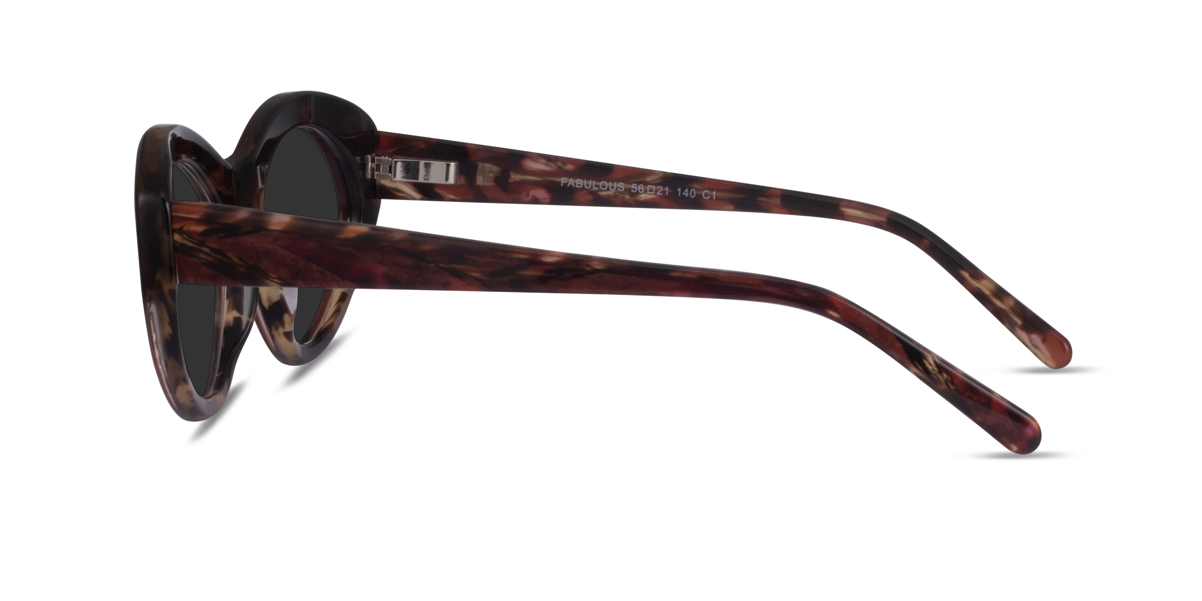 Fabulous - Cat Eye Striped Tortoise Frame Sunglasses For Women ...