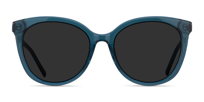 Cinematic Clear Teal Acetate Sunglass Frames from EyeBuyDirect
