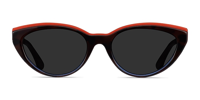Palm Beach Red Tortoise Blue Acetate Sunglass Frames from EyeBuyDirect