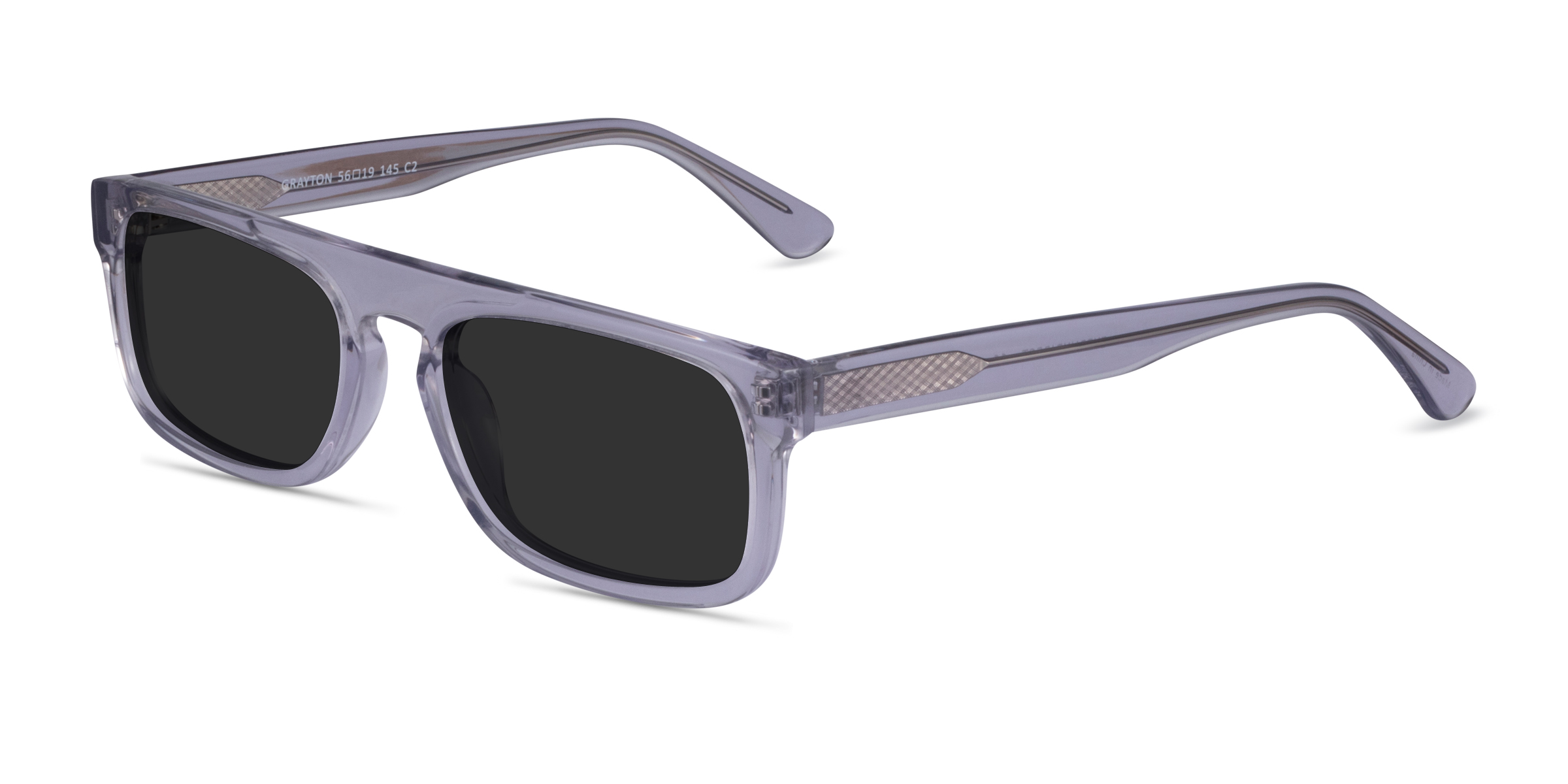 Grey Clear Rectangular Sunglasses main image 0
