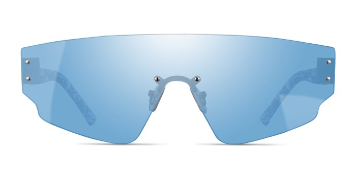 Cybernetic Blue Floral Acetate Sunglass Frames from EyeBuyDirect