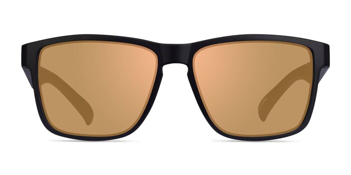 Swell - Square Black Gold Frame Prescription Sunglasses | Eyebuydirect